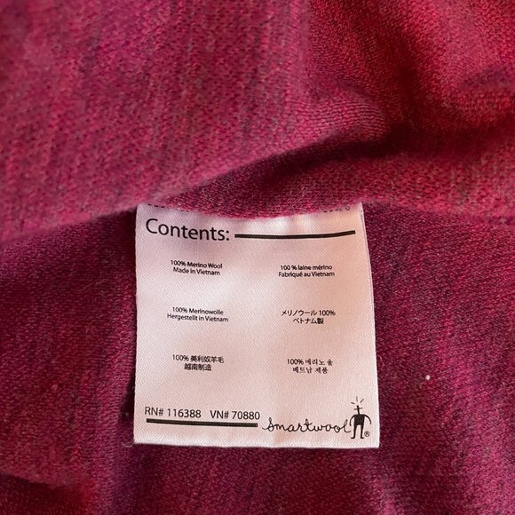 Smartwool Women M Pink Chevron Stripe Shirt Base Layer Merino Gorpcore Winter - Picture 8 of 8